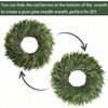 24 Inch Green Faux Norfolk Cedar Winter Wreath with Red Berry Real Pine Christmas Wreath for Front Door Porch Mantel Fireplace Decor - 2 of 4