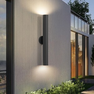 LamQee Modern Cylinder LED Outdoor Wall Light Up and Down, Waterproof Aluminum Exterior Light Fixture - 1 of 4