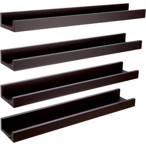 Kiera Grace (Set of 4) 23"x4" Wall Shelves Espresso: MDF Ledge Design, No Assembly, Includes Mounting Hardware - 1 of 4