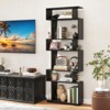 Tangkula 6-tier S-shaped Bookshelf 64" Open-back Bookcase Home Wood Organizer Free-standing Storage Shelf - 2 of 4