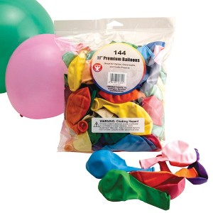 Hygloss Rubber Balloon, 11 Inches, Assorted Colors, Set of 144 - 1 of 1