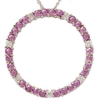 Pompeii3 14K White Gold 1 1/4ct Pink Sapphire & Diamond Pendant