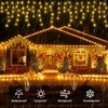 Itopfox 480 LED Warm White Icicle Lights 99ft 8 Modes Waterproof Curtain String Light 1 Pack for Outdoor Indoor Christmas Decoration - 3 of 4
