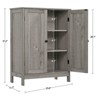 USIKEY Storage Cabinet with 2 Adjustable Shelves & 2 Doors, Bathroom Storage Cabinet, Entryway Cabinet for Living Room, Home Office - 3 of 4