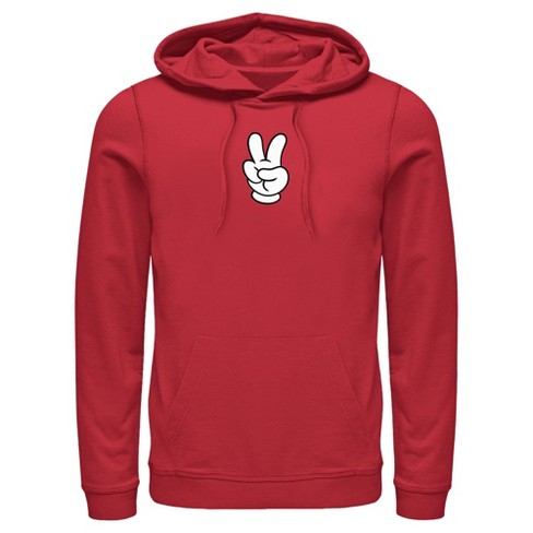 Men's Mickey & Friends Peace Sign Gloves Pull Over Hoodie - image 1 of 4