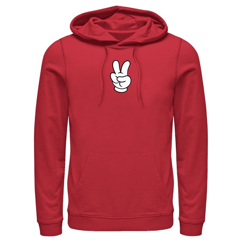 Men's Mickey & Friends Peace Sign Gloves Pull Over Hoodie, 1 of 5