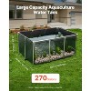VEVOR Canvas Fish Pond, 270 Gal Above Ground Fish Pond, PVC Koi Tank with Clear Viewing Panel, Rectangular Goldfish Tank with Stainless Steel, Black - 3 of 4