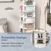QingMoon Rotating Shoe Rack Tower, 7 Tier Vertical Spinning Shoe Display Cabinet, Round Storage Turntable for Entryway, Living Room and Bedroom - 3 of 4