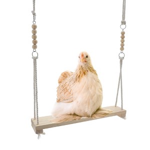 Unique Bargains Chicken Toys Wooden Chicken Swing Brown 1 Pc - 1 of 4