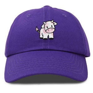 Dalix Strawberry Cow Embroidered Womens Cotton Dad Hat Baseball Cap - 1 of 4