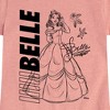 Girls' - Disney Princess - Belle Fitted Short Sleeve Graphic T-Shirt - 2 of 4
