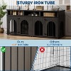 Garvee Double Dog Crate Furniture 71 in Dog Kennel Furniture for 2 Medium Dogs, Heavy Duty Dogs Cage XL  with 3 Storage Shelves and 8 Adjustable Feet - 3 of 4