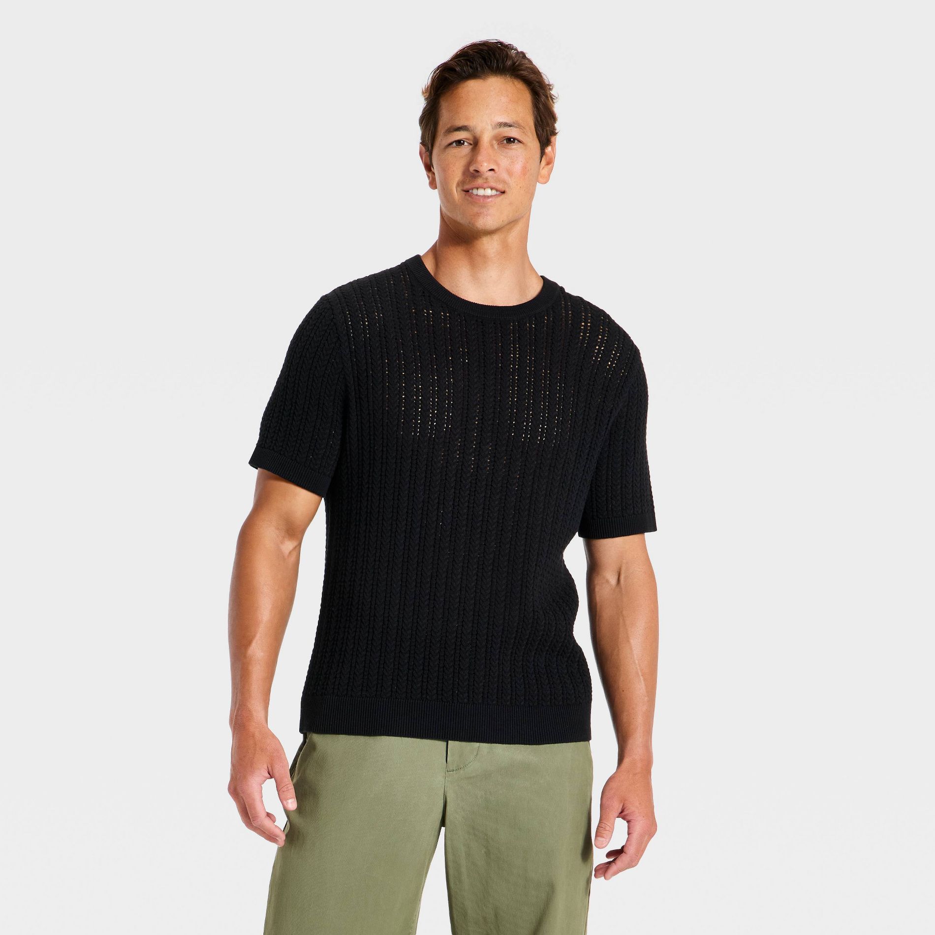 Men's Short Sleeve Linen Blend Crewneck Pullover Sweater - Goodfellow & Co™