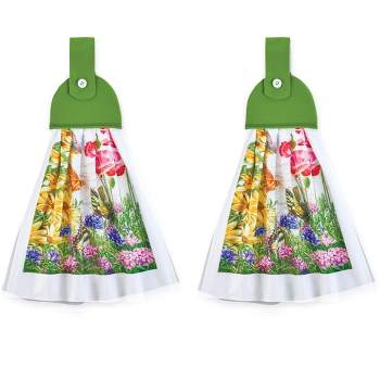 Collections Etc Set of 2 Butterfly Garden Hanging Kitchen Towels
