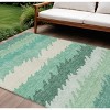 Sage Green And Ivory Striped Washable Indoor Outdoor Area Rug - 2 of 4