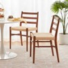 Fontoi Accent Chairs, 2PCS Wood Rattan Dining Room Chairs, Comfortable Chairs with Woven Seat, White, 17"*18.5"*32.1" - 3 of 4