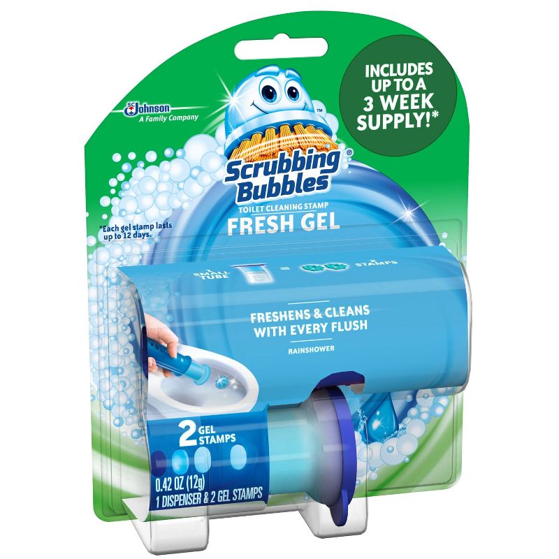 Scrubbing Bubbles Rainshower Scent Fresh Gel Toilet Cleaning Stamp, 5 of 7
