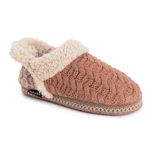 MUK LUKS Womens Amira Slippers, Ivory/Rosy, S (5-6)