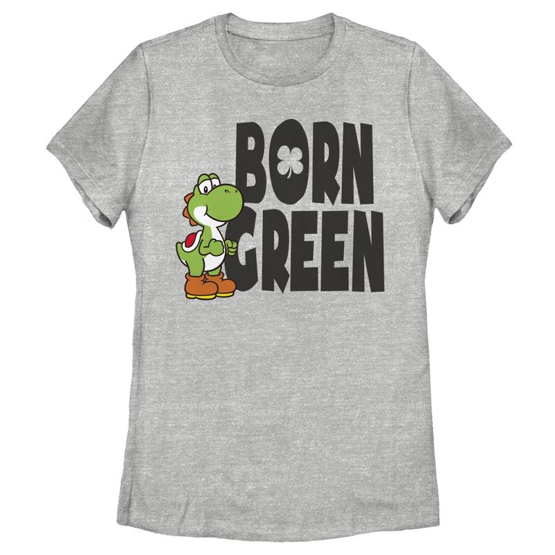 Women's Nintendo Super Mario Yoshi St. Patrick's Born T-Shirt, 1 of 4