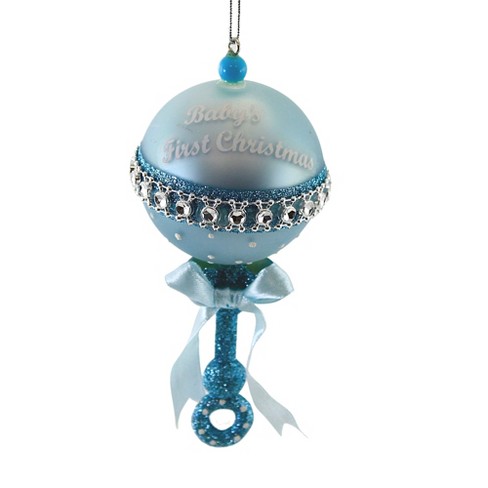 Kurt Adler 4.75 In Rattle Baby's First Christmas Newborn Keepsake Tree ...