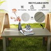 Rectangle Outdoor Coffee Table, HDPE All-Weather Outdoor Patio Table with Slatted Tabletop for Yard, Balcony - 4 of 4