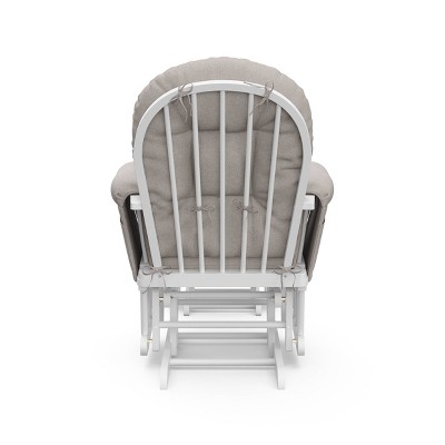 White and Taupe Swirl Glider with Ottoman Set
