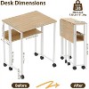 24.8" Folding Rolling Desk with Storage Shelf, Space-Saving Foldable Computer Table on Wheels Sturdy Steel Frame, Portable Sofa Table - 3 of 4