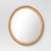 28" Dia Round Wooden Beaded Wall Mirror Natural - Threshold™: Beaded Detail, No Assembly Required - 3 of 3