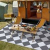 Outdoor Rug Modern Plastic Straw Carpet, Geometric Reversible Outdoor Plastic Straw Camping Rug, RV Mat for Deck, Backyard, Balcony, Porch - 3 of 4