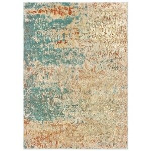 Camryn Muted Abstract Rug Blue/Orange - Captiv8e Designs - 1 of 4