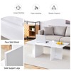 Modern Coffee Table Center Table Cocktail Table Sofa Side Table, White/Natural/Walnut-ModernLuxe - 3 of 4