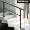Outdoor Handrail, 4 Step Iron Stair Handrail with Installation Kit, Weather-Resistant Hand Rails for Indoor and Outdoor Use, Concrete Steps, Seniors - 2 of 4