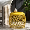 CAVINAS Modern Iron Hollow Barrel Outdoor Patio End Table,Waterproof Weather Resistant Small Side Table for Patio,Garden,Balcony - 2 of 4