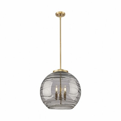 Athens Deco Swirl - 3 Light Pendant In Industrial Style-19.5 Inches Tall and 17.88 Inches Wide