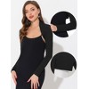 INSPIRE CHIC Women's Elegant Long Sleeve Knit Open Front Crop Bolero Shrug - 2 of 4