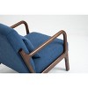 Gulches Mid Century Modern Accent Chair (Blue), Cotton Linen with Wood Frame & Waist Cushion for Living Room Bedroom Sunroom - 2 of 4