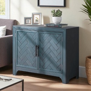 40'' Modern Cabinets with Unique Design Doors, 1 Adjustable Shelf, Perfect for Living Room or Study Room - 1 of 4