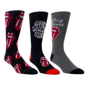 The Rolling Stones Men's Crew Socks, Classic Tongue - 3 Pack - 1 of 3