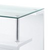 Royal Hampton 24 Inch Square Accent End Table, Glass Top, Open Shelf, White, Chrome - 3 of 4