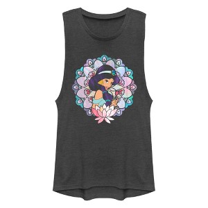 Junior's Aladdin Aladdin Jasmine Lotus Flower Festival Muscle Tee - 1 of 4