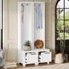 FURNIinspire Hall Trees Elegant Free Standing Hall Tree Set Of 2, Multifunctional Coat Rack Clothes Rack With Drawers, White, 15.7"*31.4"*70.8" - 2 of 4