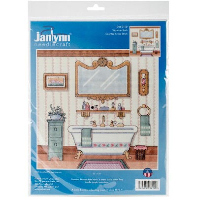 Janlynn Counted Cross Stitch Kit 10"X10"-Victorian Bath (14 Count)