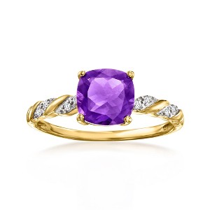 Ross-Simons 1.30 Carat Amethyst Twist Ring With Diamonds in 14kt Yellow Gold - 1 of 4