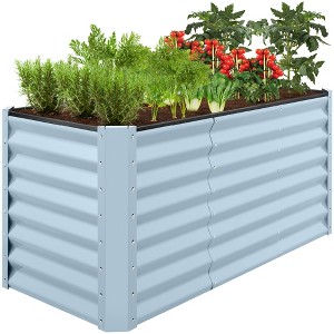 Best Choice Products 4x2x2ft Outdoor Metal Raised Garden Bed, Planter Box for Vegetables, Flowers - 1 of 4
