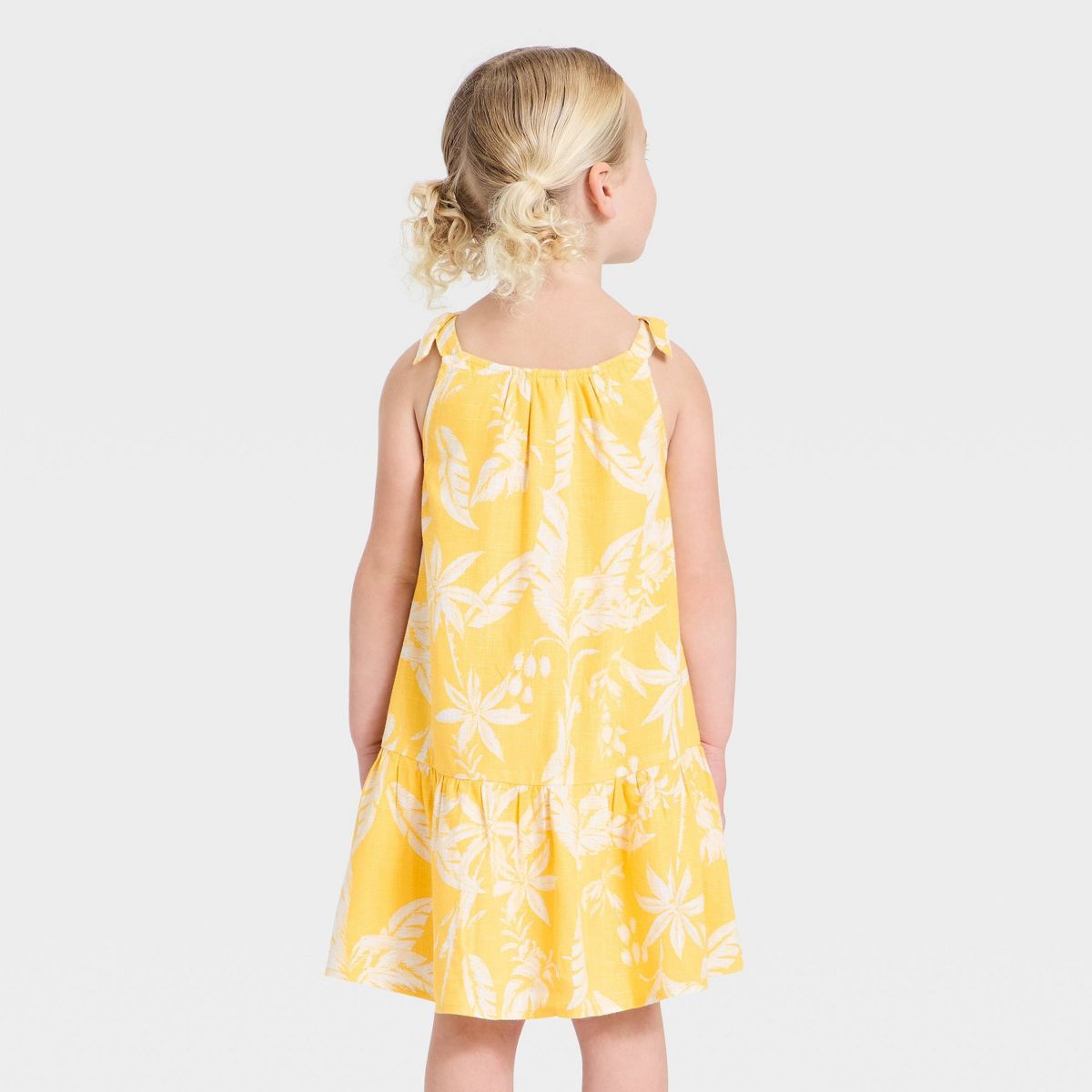 Toddler Girls' Bow Strapped Dress - Cat & Jack™ Yellow - thumbnail 2