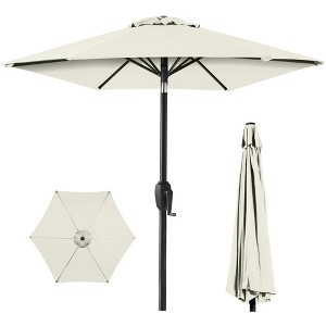Best Choice Products 7.5ft Heavy-Duty Outdoor Market Patio Umbrella w/ Push Button Tilt, Easy Crank - 1 of 4