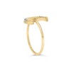 10K Yellow Gold 1/10 Cttw Diamond Crescent Moon Ring - 4 of 4