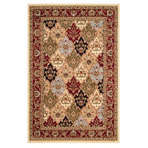 Red Floral Loomed Accent Rug 4