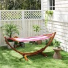 Outsunny 10' Hammock with Wood Stand, Rainbow Bed, Heavy Duty Roman Arc Hammock for Single Person for Patio Backyard Balcony Porch - 2 of 4