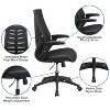 Emma and Oliver High Back Black Mesh Swivel Ergonomic Office Chair with Adjustable Flip-Up Arms - 3 of 4